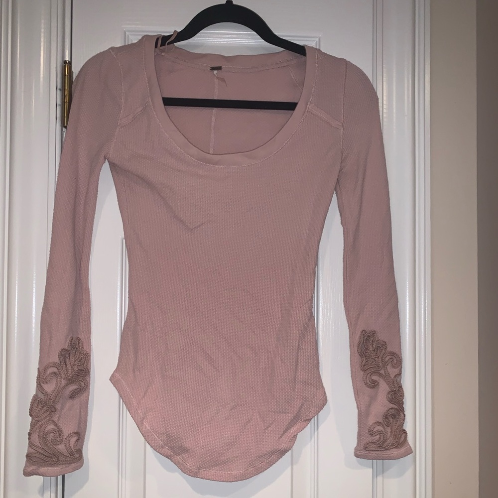 Free people Rose long sleeved shirt w embellish